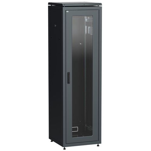 LN05-47U66-G ITK | Шкаф сетевой 19дюйм LINEA N 47U 600х600мм стекл. передн. дверь черн.