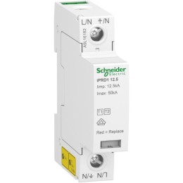 A9L16182 Schneider Electric | Устройство защиты от импульсных перенапряжений УЗИП Acti9 iPRD1 12.5г 1P 50кА класс 1+2 с картриджем
