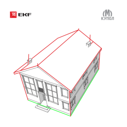 lp-15x18 EKF | Комплект молниезащиты частного дома габ. 15х18м PROxima