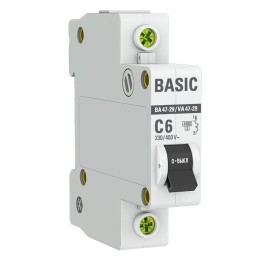 mcb4729-1-06C EKF | Выключатель автоматический модульный 1п C 6А 4.5кА ВА 47-29 Basic