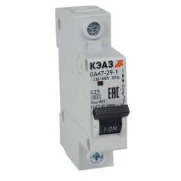 318203 КЭАЗ | Выключатель автоматический модульный ВА47-29-1C40-УХЛ3 (4.5кА)