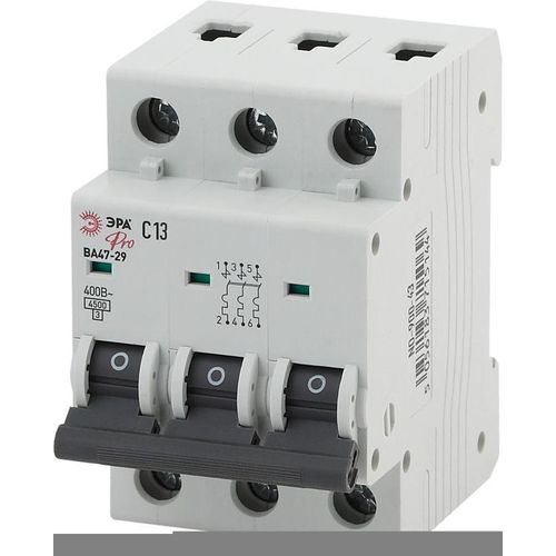 Б0031775 Эра | Выключатель автоматический модульный 3п C 13А ВА47-29 Pro NO-900-43
