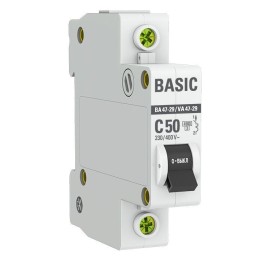 mcb4729-1-50C EKF | Выключатель автоматический модульный 1п C 50А 4.5кА ВА 47-29 Basic