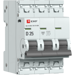 M636325D EKF | Выключатель автоматический модульный 3п D 25А 6кА ВА 47-63N PROxima