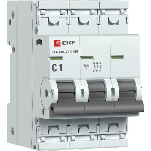 M636301C EKF | Выключатель автоматический модульный 3п C 1А 6кА ВА 47-63N PROxima