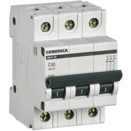 MVA25-3-040-C GENERICA | Выключатель автоматический модульный 3п C 40А 4.5кА ВА47-29