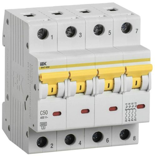 MVA31-4-050-C IEK | Выключатель автоматический модульный 4п C 50А 6кА ВА47-60M