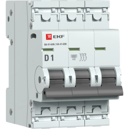 M636301D EKF | Выключатель автоматический модульный 3п D 1А 6кА ВА 47-63N PROxima