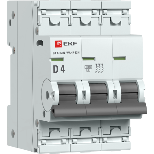 M636304D EKF | Выключатель автоматический модульный 3п D 4А 6кА ВА 47-63N PROxima