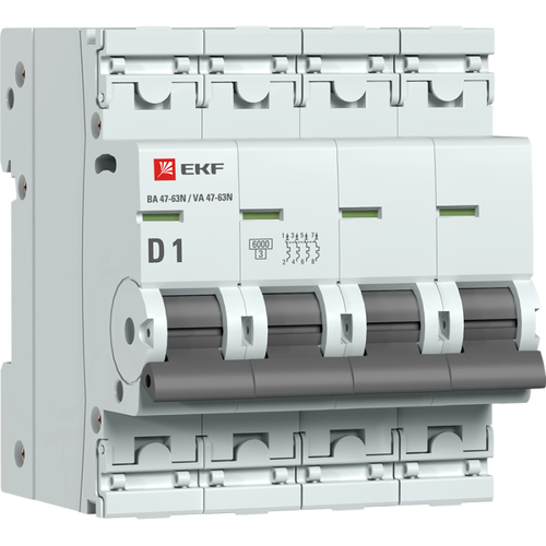 M636401D EKF | Выключатель автоматический модульный 4п D 1А 6кА ВА 47-63N PROxima