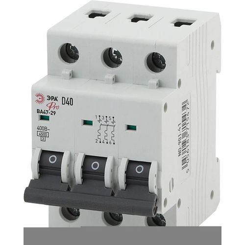 Б0031811 Эра | Выключатель автоматический модульный 3п D 40А ВА47-29 Pro NO-901-41
