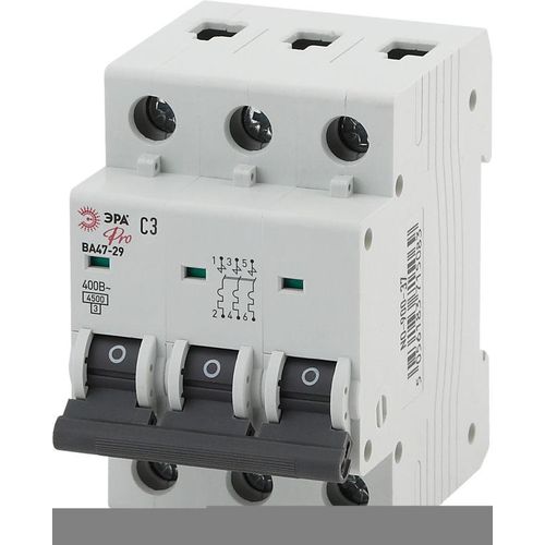 Б0031769 Эра | Выключатель автоматический модульный 3п C 3А ВА47-29 Pro NO-900-37
