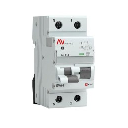 rcbo6-1pn-6C-100-ac-av EKF | Выключатель автоматический дифференциального тока 2п (1P+N) C 6А 100мА тип AC 6кА DVA-6 Averes