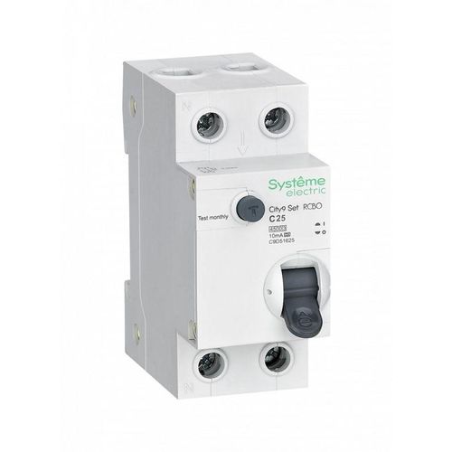 C9D51625 Systeme Electric | Выключатель автоматический дифференциального тока 2п (1P+N) C 25А 10мА тип A 4.5кА City9 Set 230В