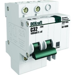 15158DEK DEKraft | Выключатель автоматический дифференциального тока 2п (1P+N) C 20А 30мА тип AC ДИФ-101 со встроен. защит. от сверхтоков