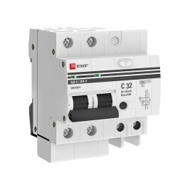 DA2-6-32-30-pro EKF | Выключатель автоматический дифференциального тока C 32А 30мА тип AC 6кА АД-2 (электрон.) защита 270В PROxima