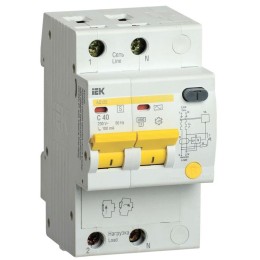 MAD13-2-040-C-100 IEK | Выключатель автоматический дифференциального тока селективный 2п 40А 100мА тип AC АД12S
