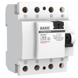 elcb-4-25-30e-sim EKF | Выключатель дифференциального тока (УЗО) 4п 25А 30мА (электрон.) Basic