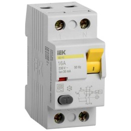 MDV10-2-016-030 IEK | Выключатель дифференциального тока (УЗО) 2п 16А 30мА тип AC ВД1-63