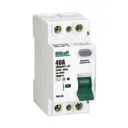 14068DEK DEKraft | Выключатель дифференциального тока (УЗО) 2п 25А 300мА тип AC 6кА УЗО-03