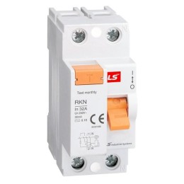 062203008B LS Electric | Выключатель диф. нагрузки (УЗО) RKN 2P 25А 100мА LS