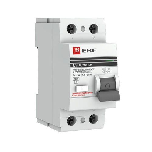 elcb-2-80-30-em-pro EKF | Выключатель дифференциального тока (УЗО) 2п 80А 30мА ВД-100 (электромех.) PROxima