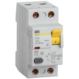 MDV12-2-063-100 IEK | Выключатель дифференциального тока (УЗО) 2п 63А 100мА тип ACS ВД1-63