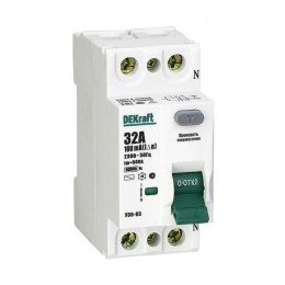 14061DEK DEKraft | Выключатель дифференциального тока (УЗО) 2п 25А 100мА тип AC 6кА УЗО-03
