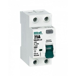 14225DEK DEKraft | Выключатель дифференциального тока (УЗО) 2п 25А 300мА тип AC 6кА УЗО-03