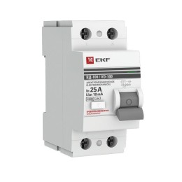 elcb-2-25-10-em-pro EKF | Выключатель дифференциального тока (УЗО) 2п 25А 10мА тип AC ВД-100 (электромех.) PROxima