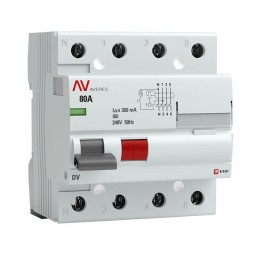 rccb-4-80-300-a-av EKF | Выключатель дифференциального тока (УЗО) 4п 80А 300мА тип A DV AVERES