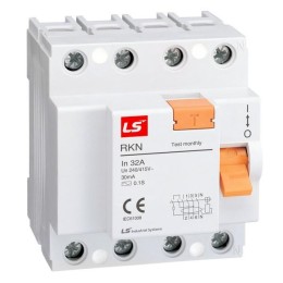 062400378B LS Electric | Выключатель дифференциального тока (УЗО) 4п 25А 30мА тип A RKN LS