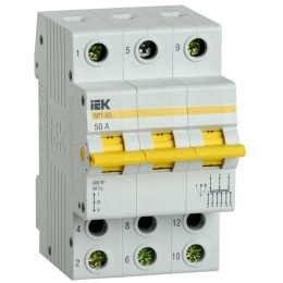 MPR10-3-050 IEK | Выключатель-разъединитель трехпозиционный 3п ВРТ-63 50А