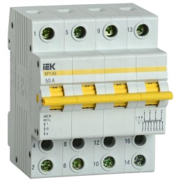 MPR10-4-050 IEK | Выключатель-разъединитель трехпозиционный 4п ВРТ-63 50А