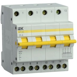 MPR10-4-025 IEK | Выключатель-разъединитель трехпозиционный 4п ВРТ-63 25А