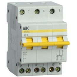 MPR10-3-016 IEK | Выключатель-разъединитель трехпозиционный 3п ВРТ-63 16А