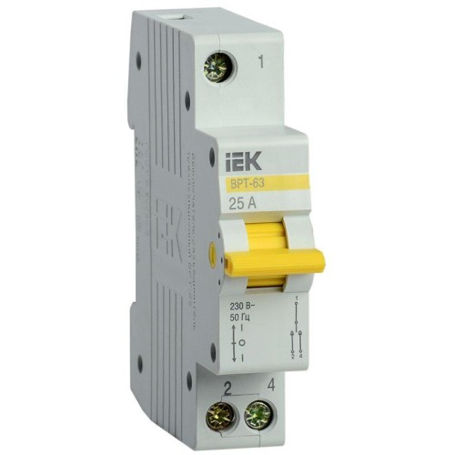MPR10-1-025 IEK | Выключатель-разъединитель трехпозиционный 1п ВРТ-63 25А