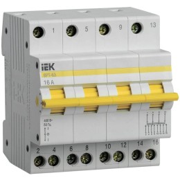 MPR10-4-016 IEK | Выключатель-разъединитель трехпозиционный 4п ВРТ-63 16А