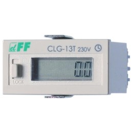 Счетчик времени работы CLG-13T/230 (вход сброса кнопка сброса прямой счет импульсов (1-99999.9) монтаж на щит 110-240В AC/DC IP20) F&F EA16.002.002