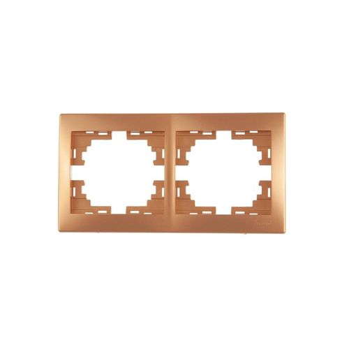 701-1300-147 LEZARD | Рамка 2-м Mira горизонт. зол. метал.