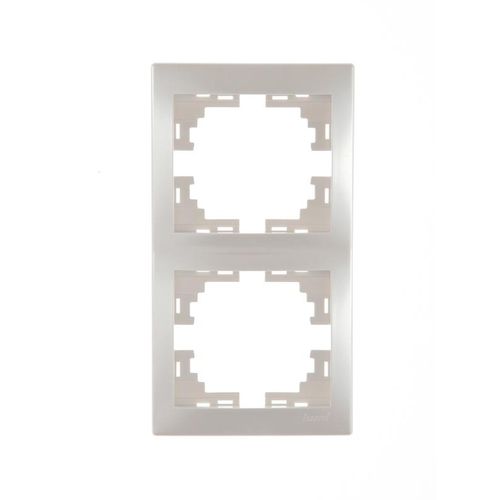 701-3000-152 LEZARD | Рамка 2-м Mira вертикал. жемчуж./бел. перламутр.