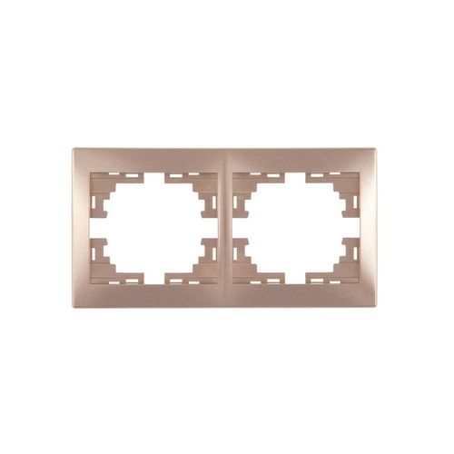 701-3100-147 LEZARD | Рамка 2-м Mira горизонт. свет. корич.