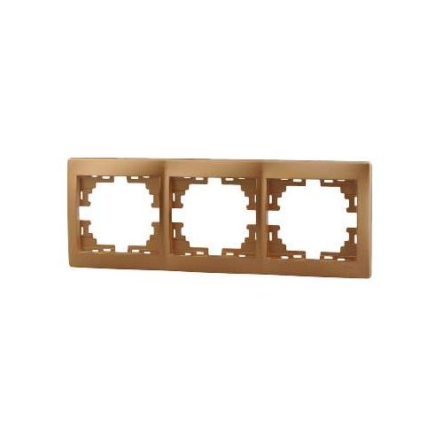 701-1300-148 LEZARD | Рамка 3-м Mira горизонт. зол. метал.