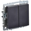 BR-V22-0-10-K02 IEK | Выключатель проходной 2-кл. СП BRITE ВС10-2-6-БрЧ 10А черн.