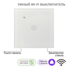 SEC-HV-801W SECURIC | Выключатель однокнопочный SECURIC Умный