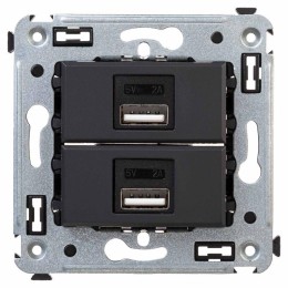 4412543 DKC | Устройство зарядное USB СП Avanti "Черный матовый"