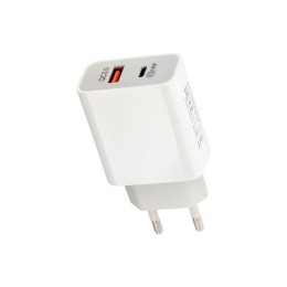 18-2216 Rexant | Устройство зарядное сетевое USB-A+USB-C адаптер 18Вт бел.