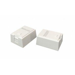 444529 Hyperline | Корпус настенной розетки для установки 1-ой вставки а Keystone Jack со шторкой SBB4-1-WH бел.