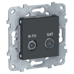 Розетка телевизионная проходная TV/R/SAT Unica New механизм антрацит SchE NU545654