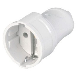 ERP10-16-01-K01 IEK | Розетка разборная РПп10-01-Ст 16А прямая разборная с заземл. бел.